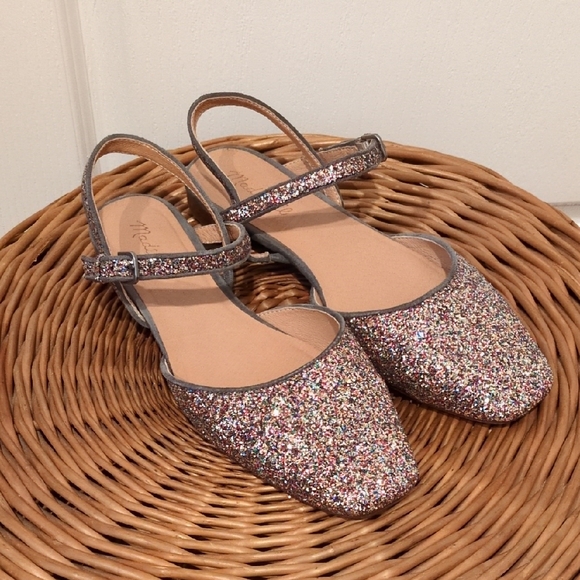 Madewell Shoes - Madewell Glitter Slingback Flats Size 10